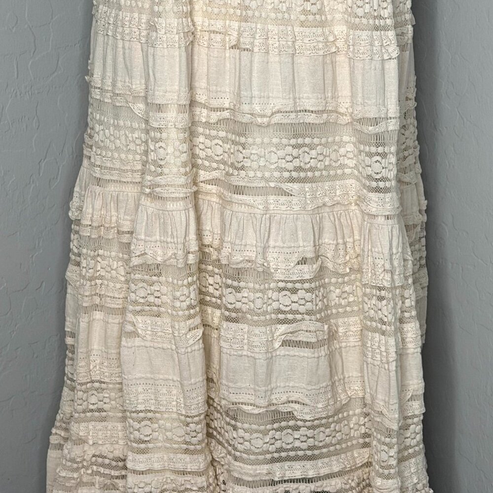 Torrid Ivory Lace High Neck Sleeveless Lined Tiered Dress Size 18 - Picture 6 of 13